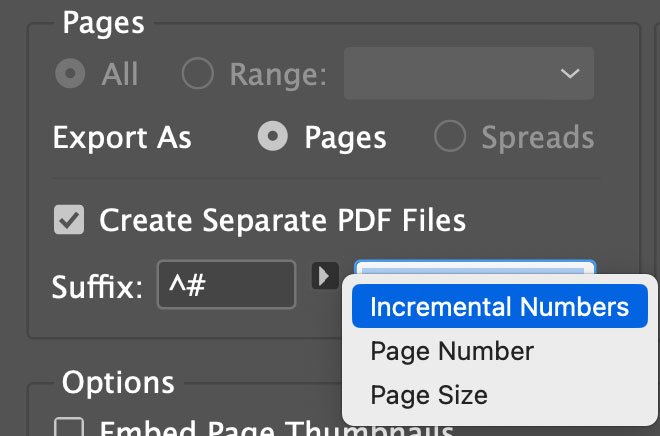 InDesign PDF incremental numbers